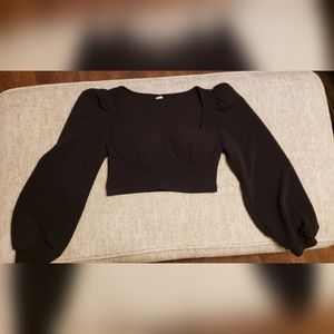 Long Sleeve Crop Top L